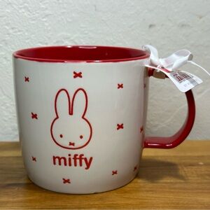 Miffy by Magenta Coffe Mug  Bunny Rabbit Ceramic Cup In White And Red Inside.